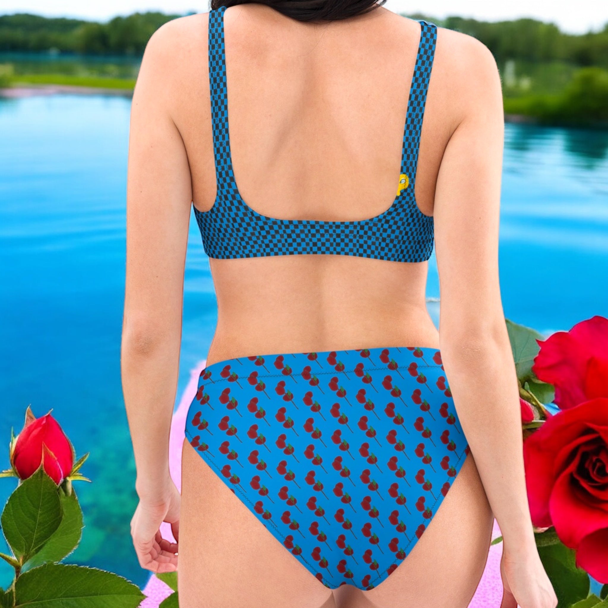 Ocean Check Bikini - Golden Expression Art