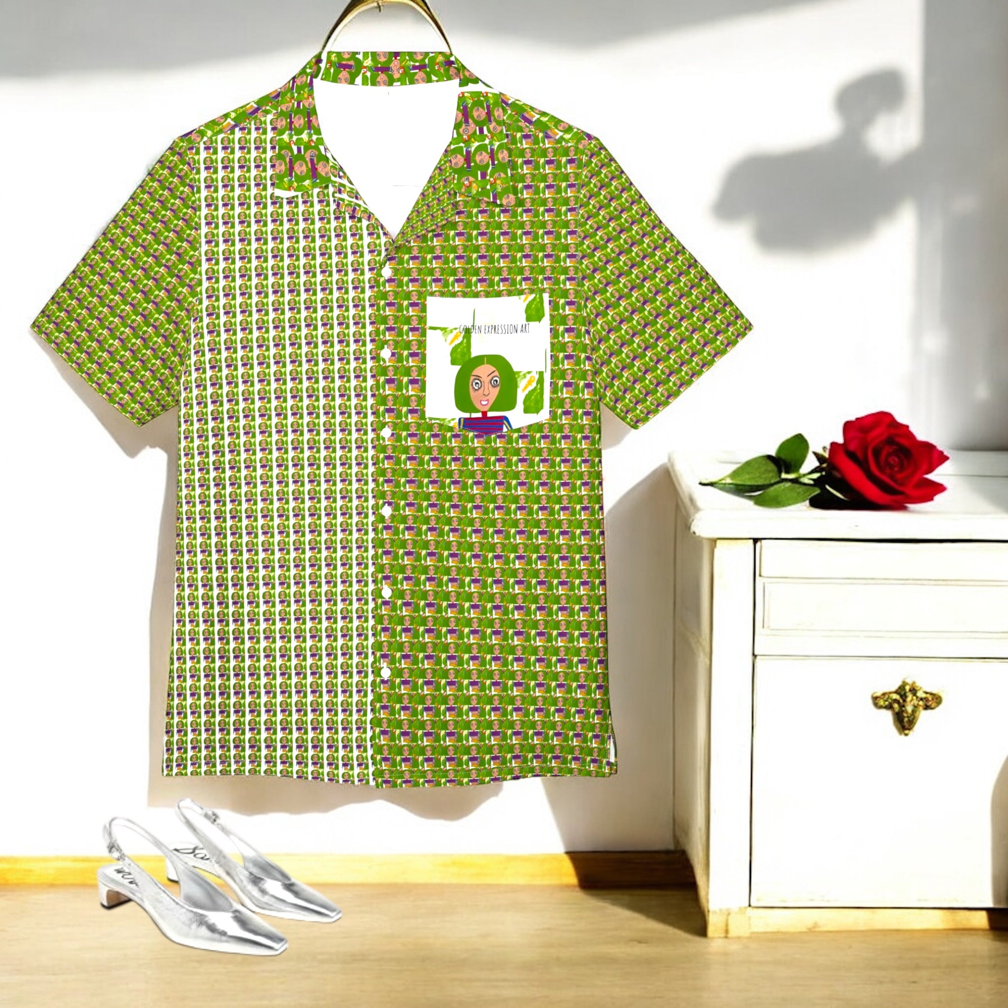 Unisex Solace Button Down short sleeve - Golden Expression Art