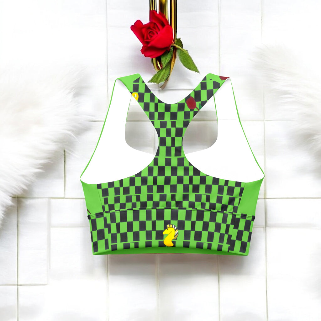 Adventurous Checkered Athletic Sports Bra