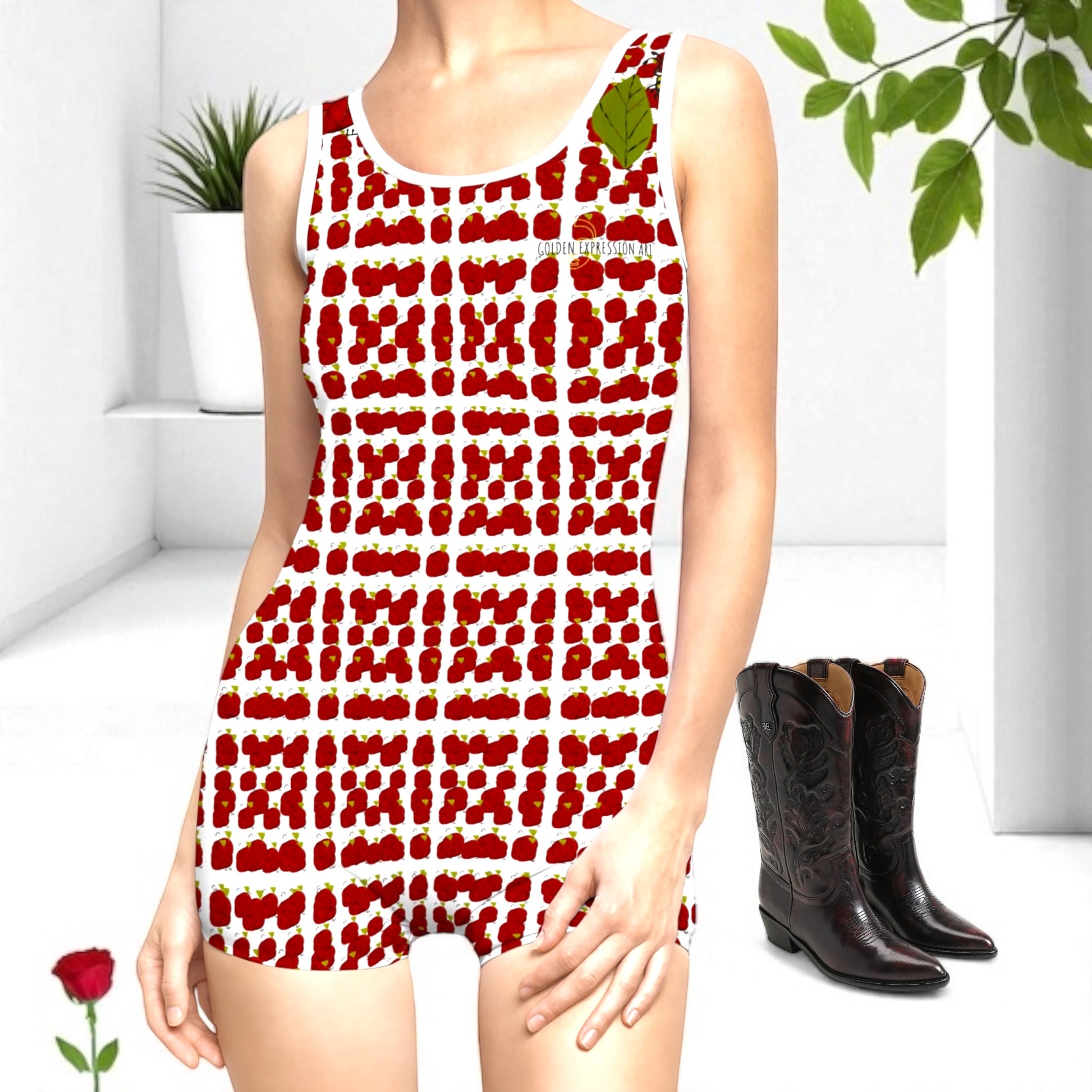 Vintage Cottage Boyshorts Swimsuit/Bodysuit