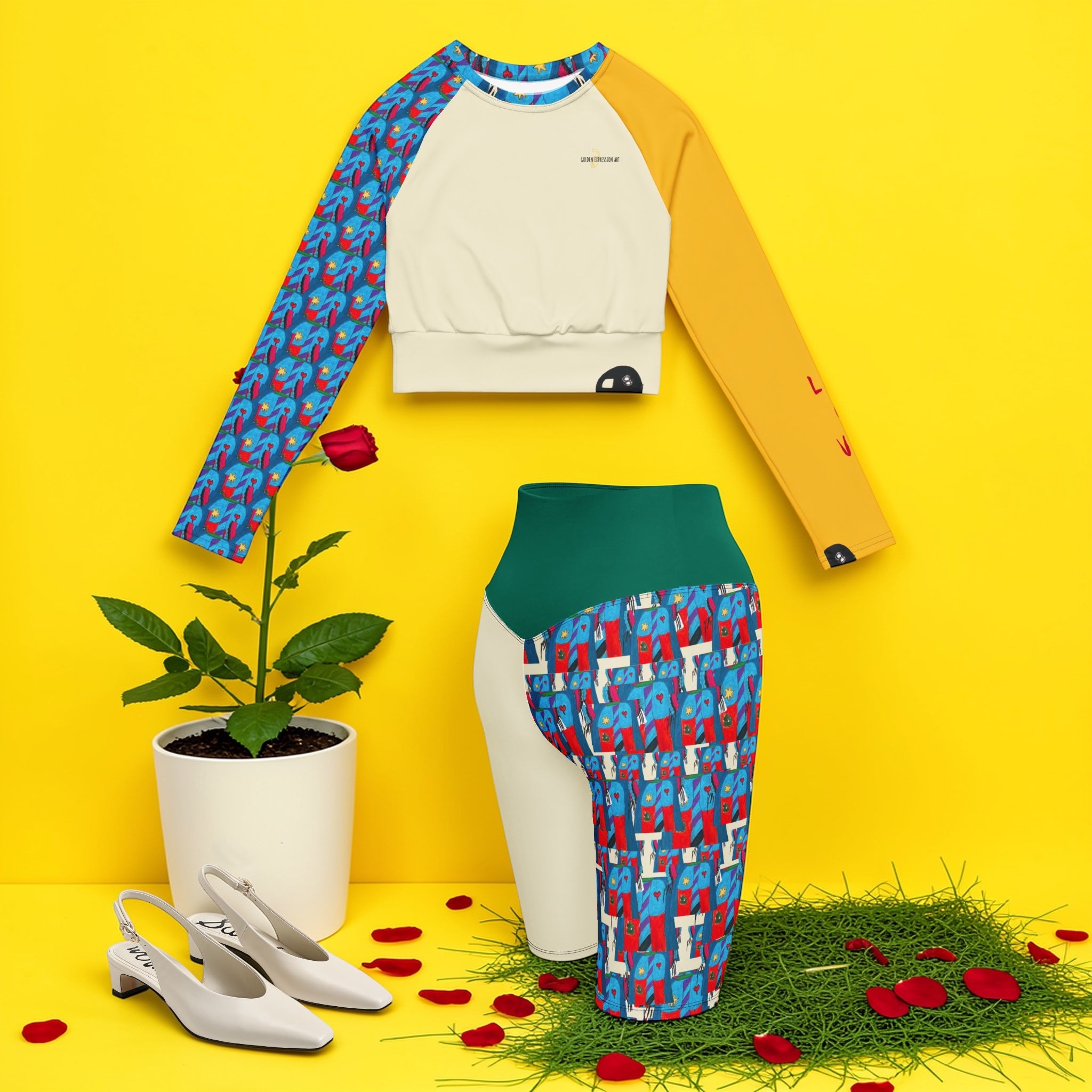 Tropical Goddess Athletic Biker Shorts
