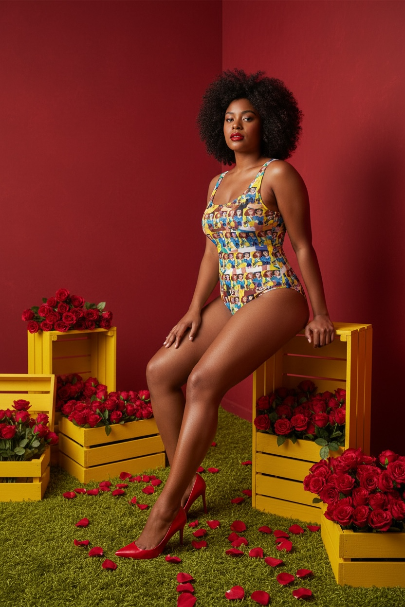 Vintage Charm One Piece Swimsuit/Bodysuit