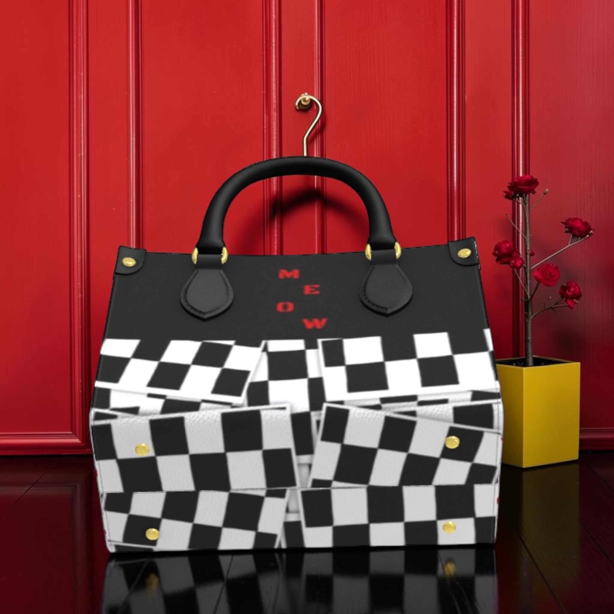 MEOW Checked Mini Satchel – Limited Edition
