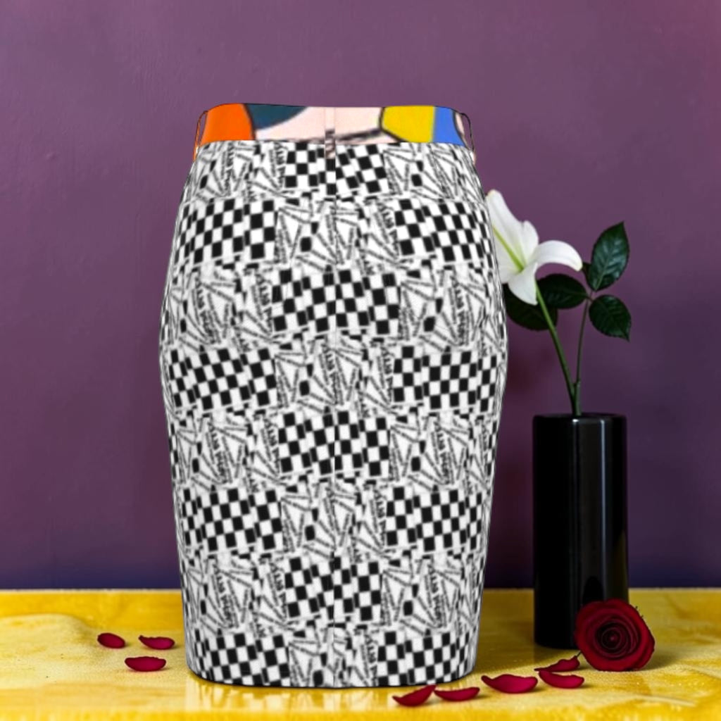 The Unbothered Script Denim Skirt