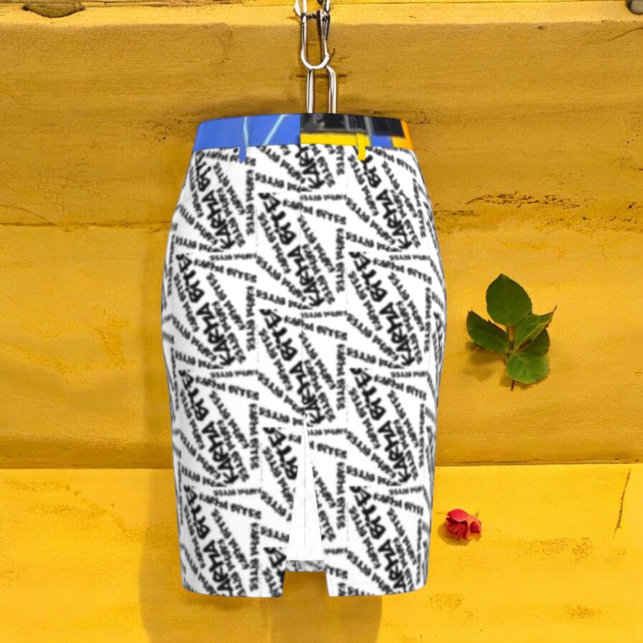 The Unbothered Script Denim Skirt
