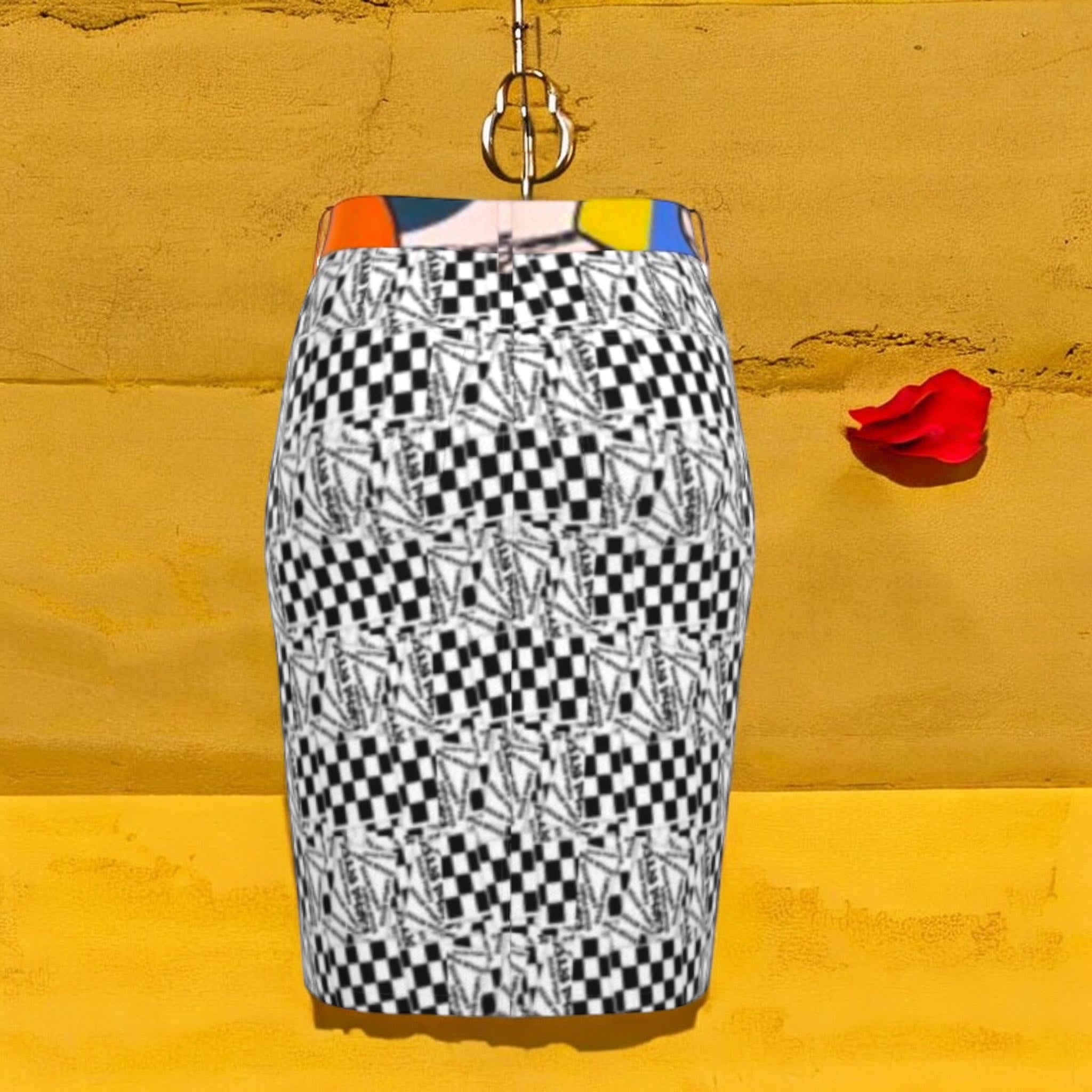 The Unbothered Script Denim Skirt