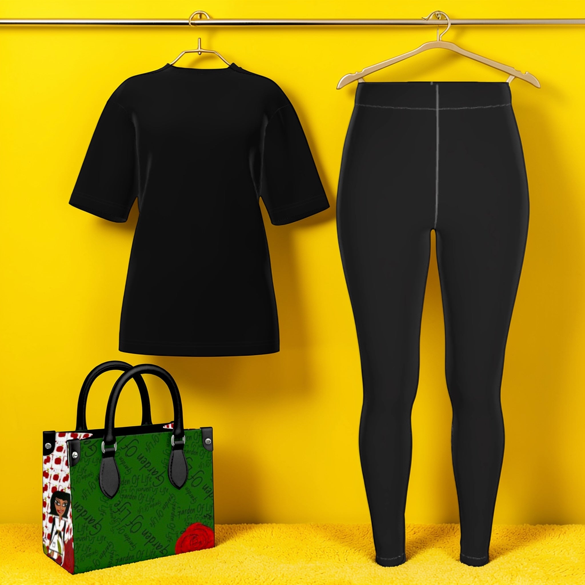 "Image 3 - Stunner High Waisted Leggings – full look stunner high waisted leggings from the Night Time Velour Collection | Golden Expression Art"
