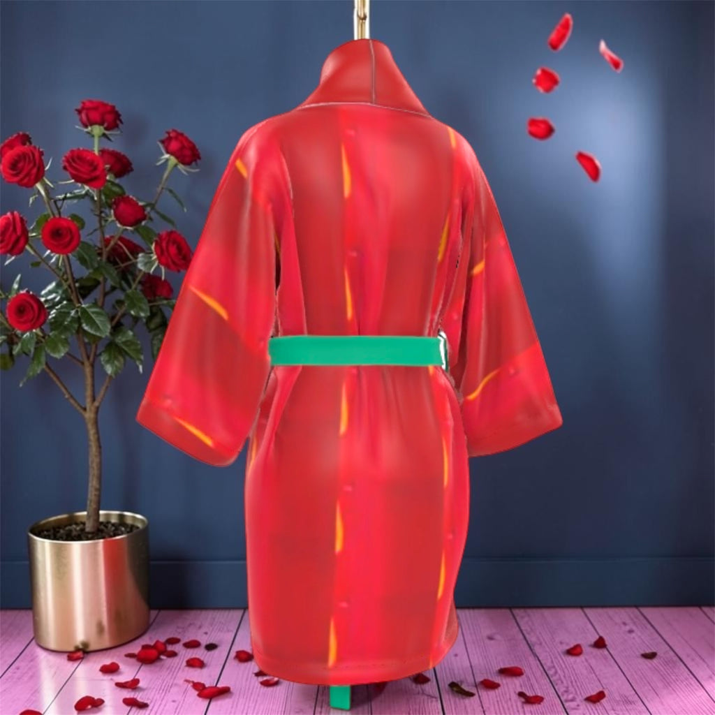 Image 2: Vol IV — The Doll Wall Silk Robe, back view — Golden Expression Art