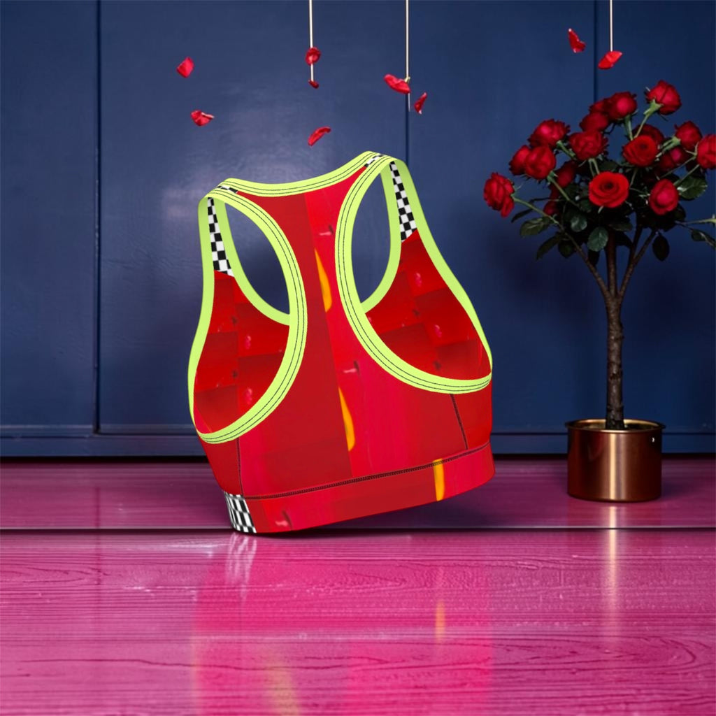 Vol IV — The Golden Bra, back view, Doll Wall and family print all-over body — Golden Expression Art Limited Edition