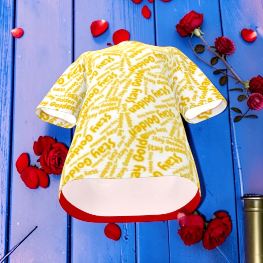 Image 3: "Vol IV — The Golden Expression Tee, full look, limited edition wearable art apparel | Golden Expression Art"