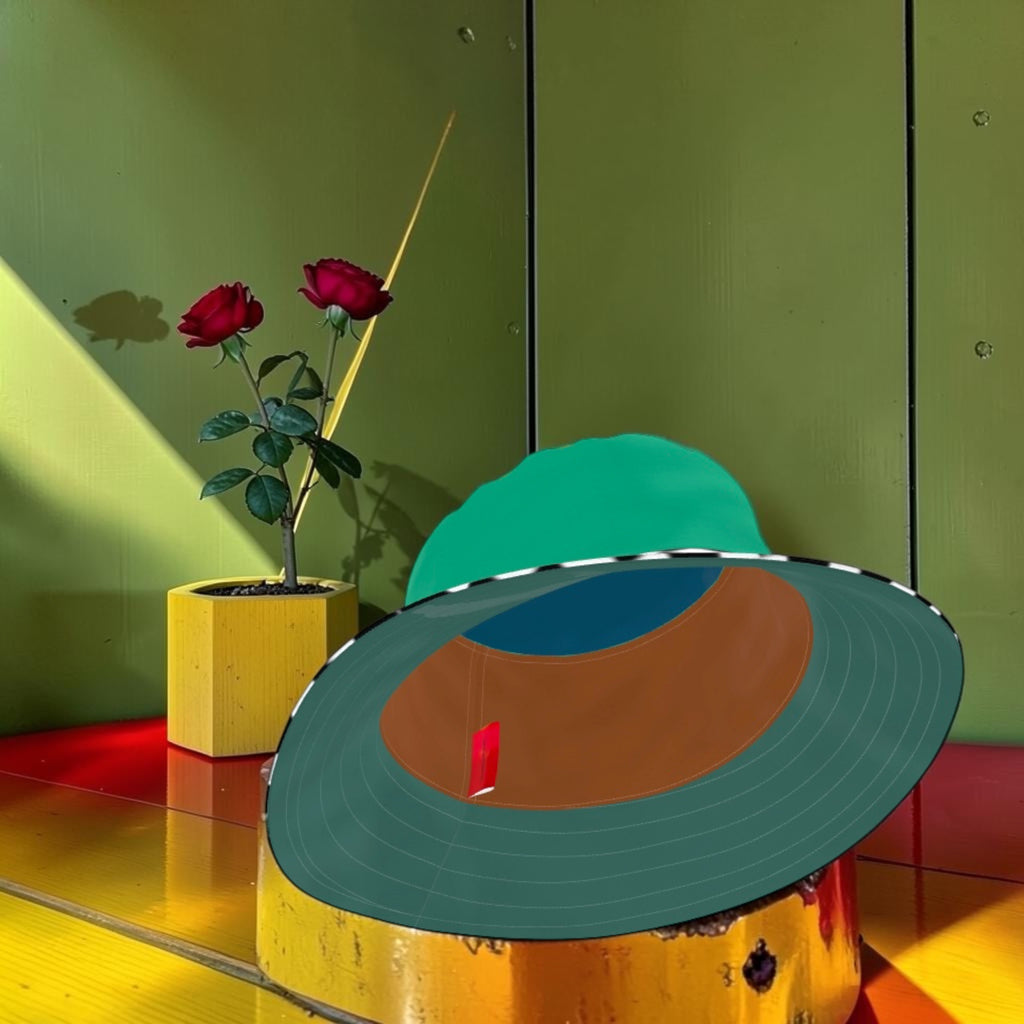 Vol I — The Check Bucket Hat, top down view
