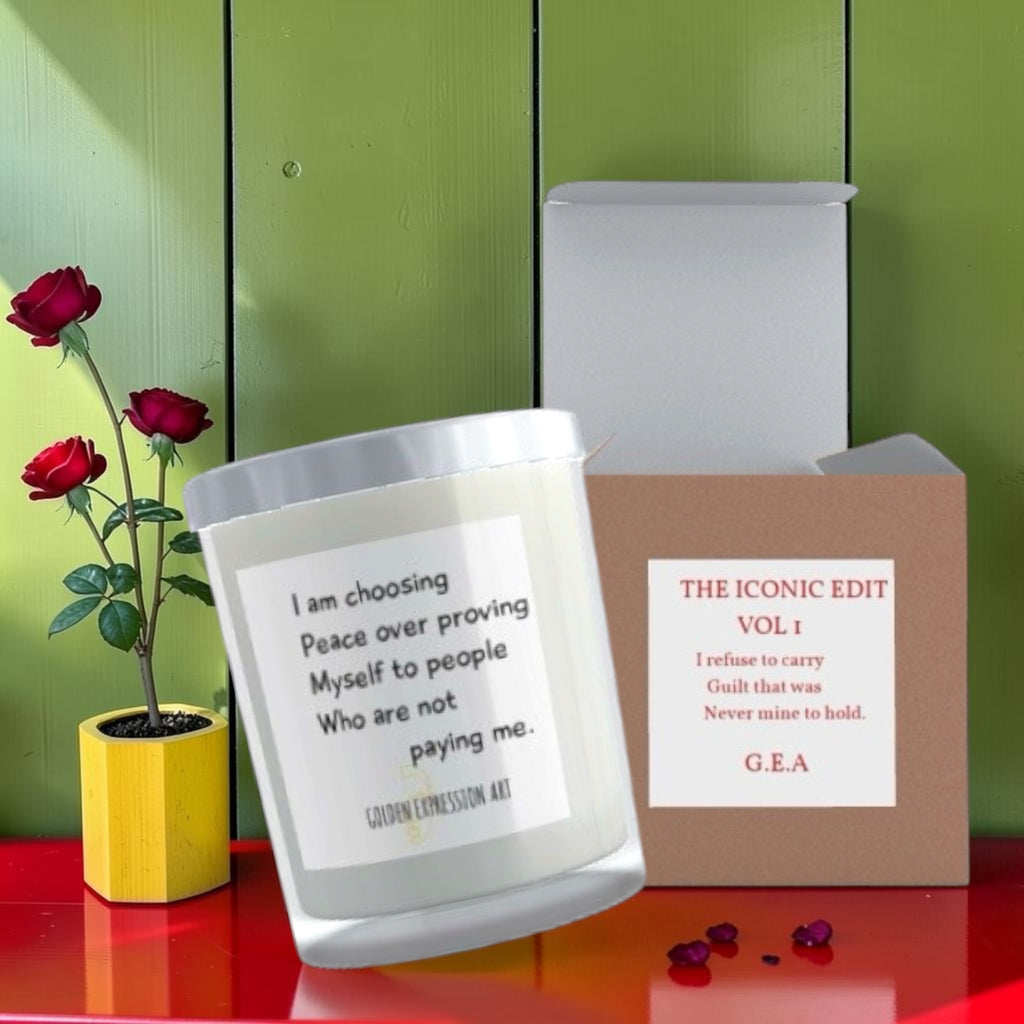 The Sovereign Calm Candle with The ICONIC Edit Vol I gift box — Lime Basil Mandarin soy candle — Golden Expression Art