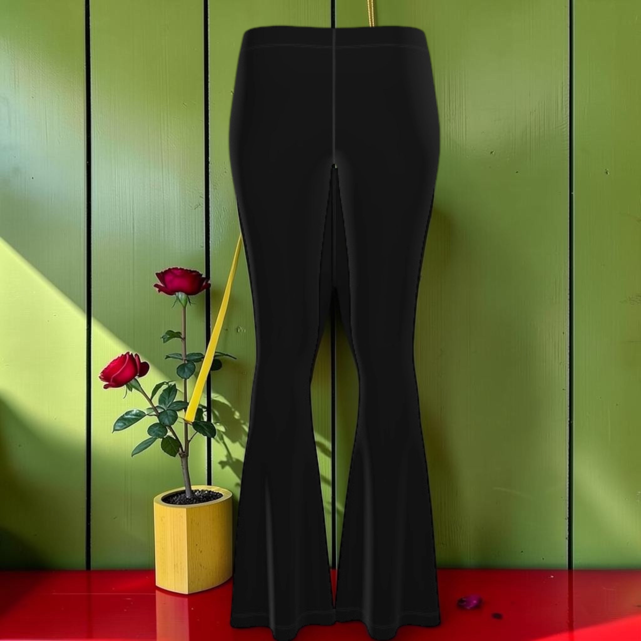 The Rule Breaker Flare — back view, solid black flare pant