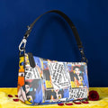 GEA Vol III Unbothered Baguette Doll Wall comic print multicolor black strap silver hardware limited edition side view