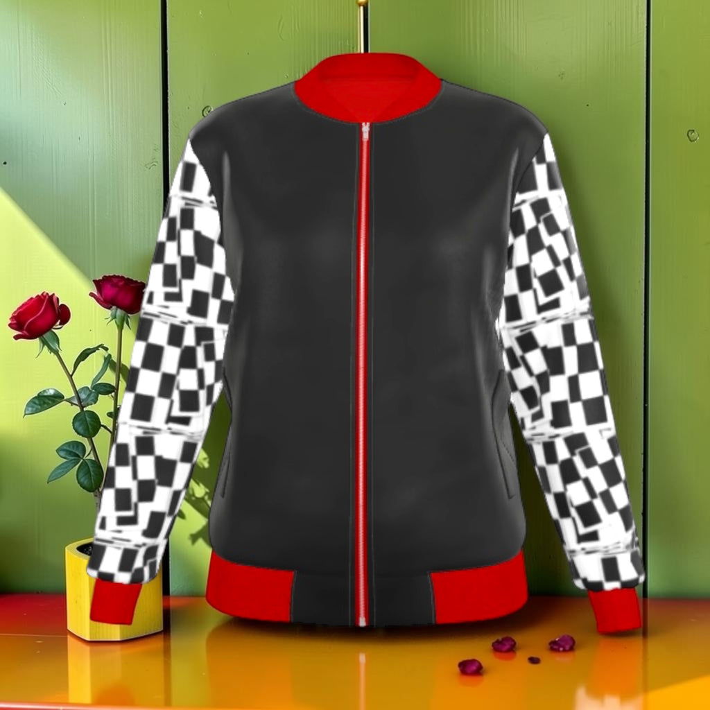 The Universal Declaration — Charcoal front, Checkmate DNA sleeves, red zip detail