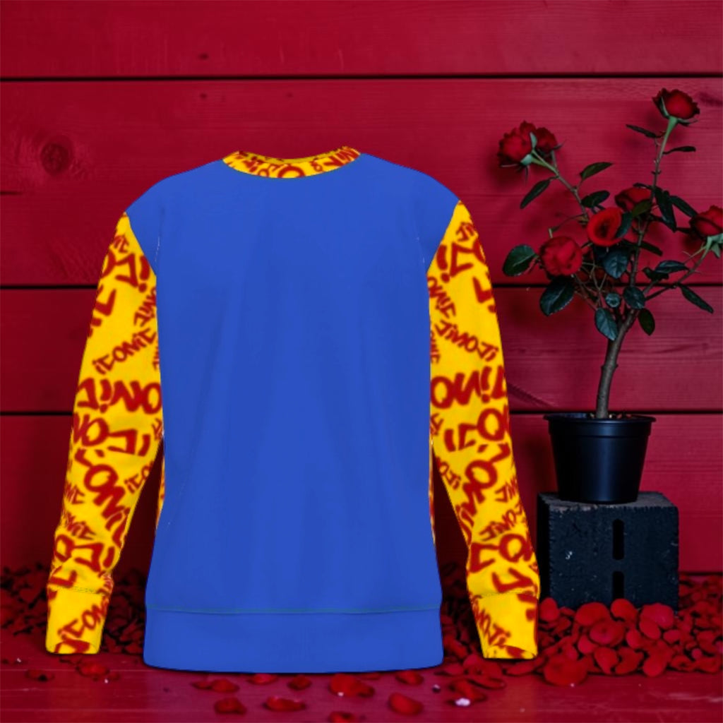 The ICONIC Pullover Sweatshirt — Blue Panel · Back view