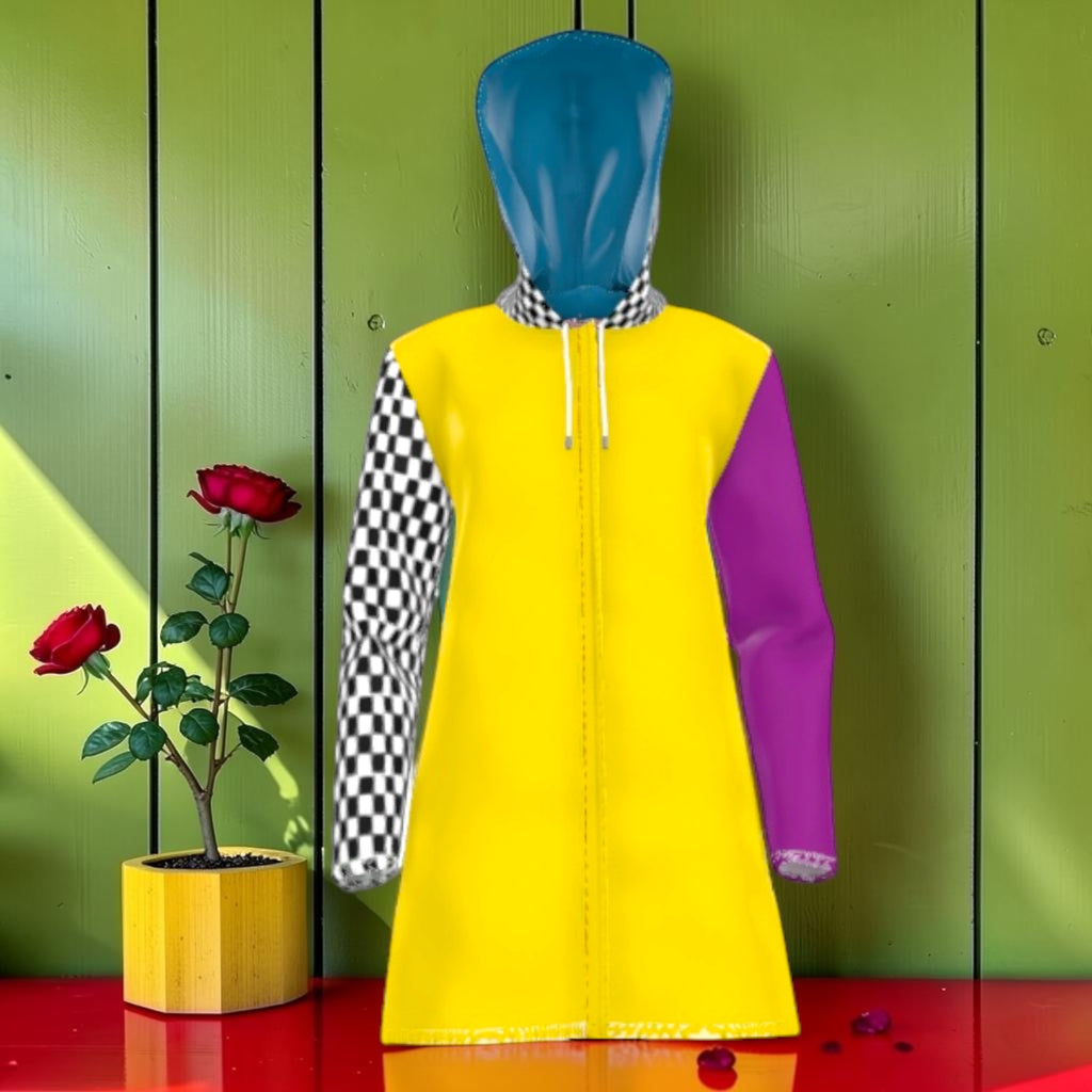 Vol I — The Golden Reign Jacket, front view showing yellow body and Checkmate DNA hood
