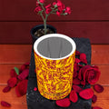 The ICONIC Mist Wine Cooler — top view showing double-walled stainless steel interior, ICONIC print exterior, rose petal editorial styling