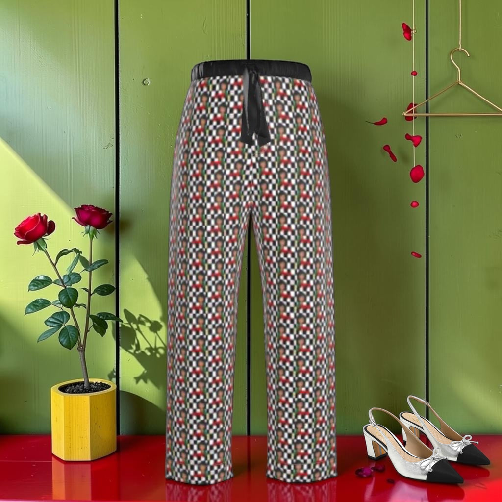 The Printed Noir Pant — ICONIC all-over print front, wide leg silhouette, Vol I GEA