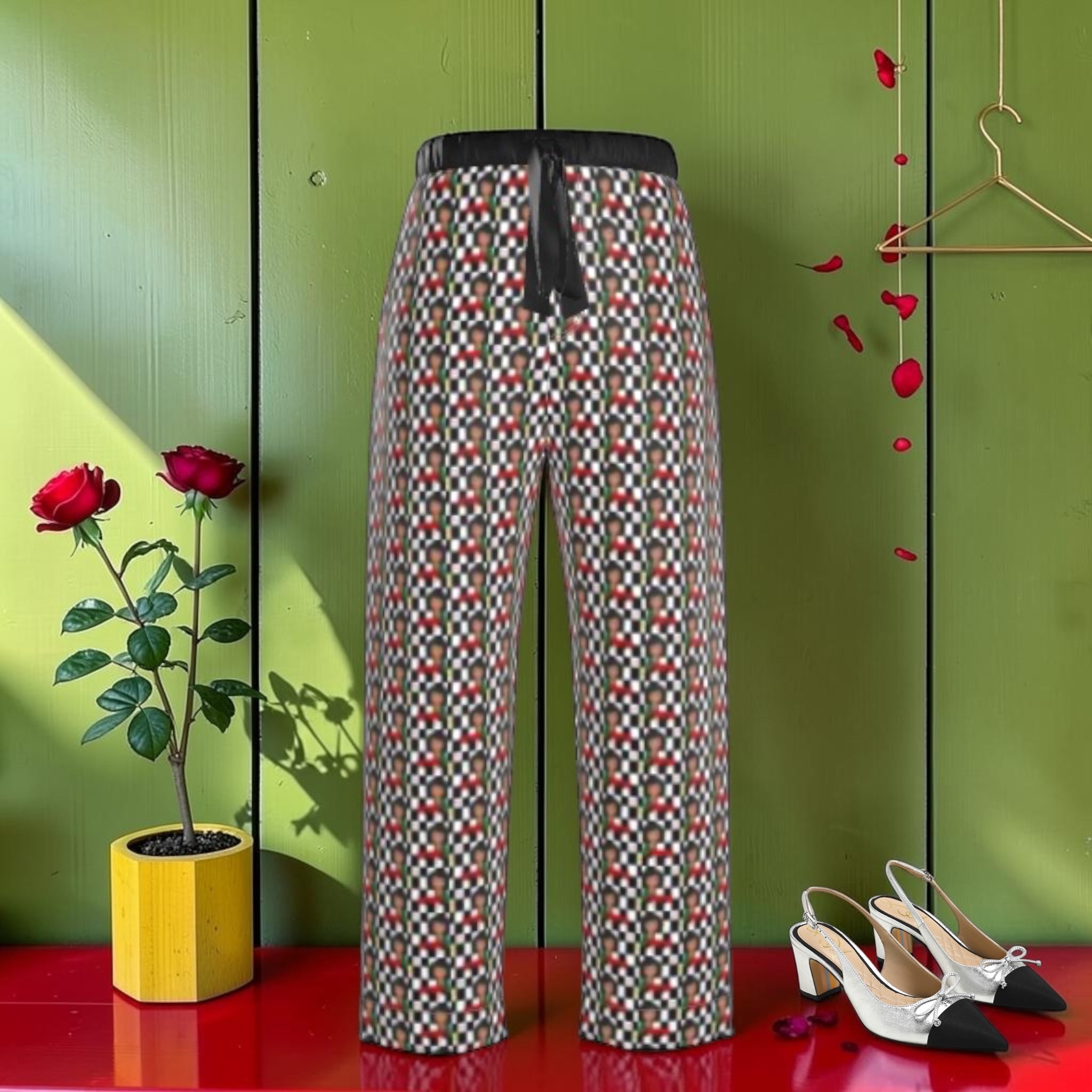 The Printed Noir Pant — ICONIC all-over print front, wide leg silhouette, Vol I GEA
