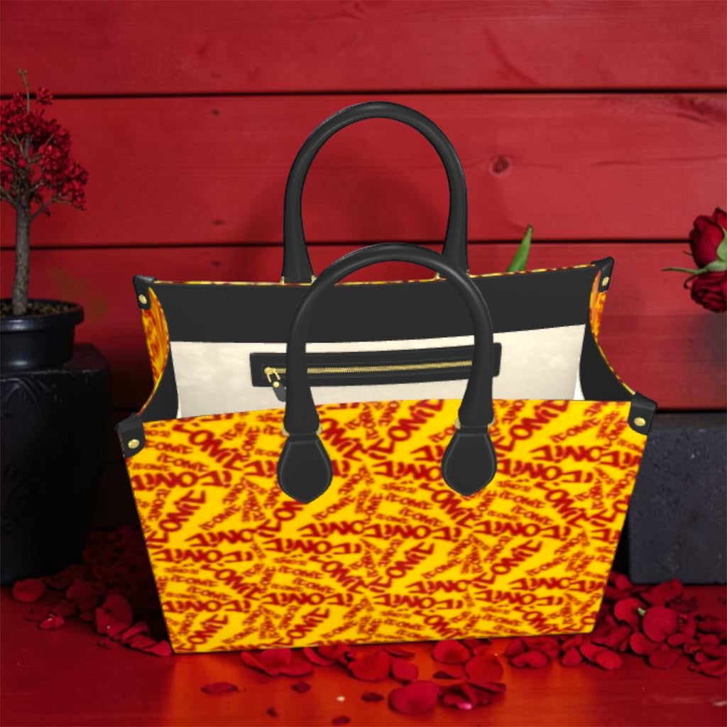 The ICONIC Statement Tote — back view showing interior pocket detail
