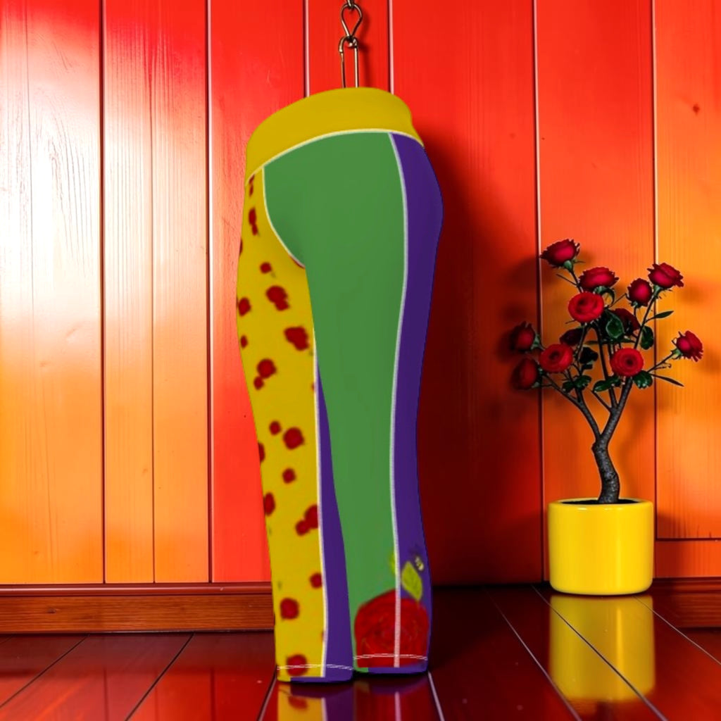 Vol II The Chariot Capri — side view showing all three color panels: yellow spot print, green, and purple, Eden Edit
