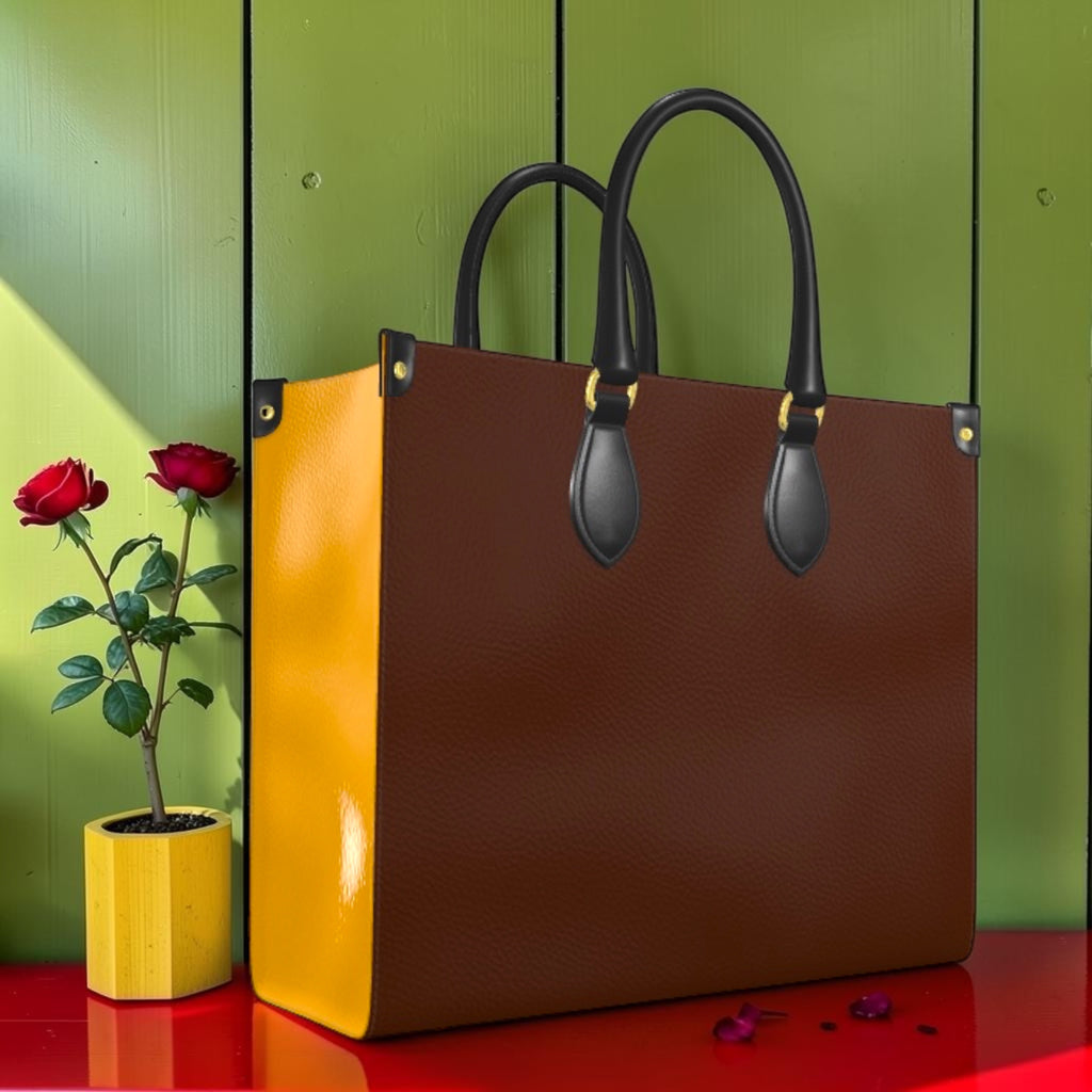Vol I The Rule Carrier Large Tote — brown leather reverse, structured large tote silhouette